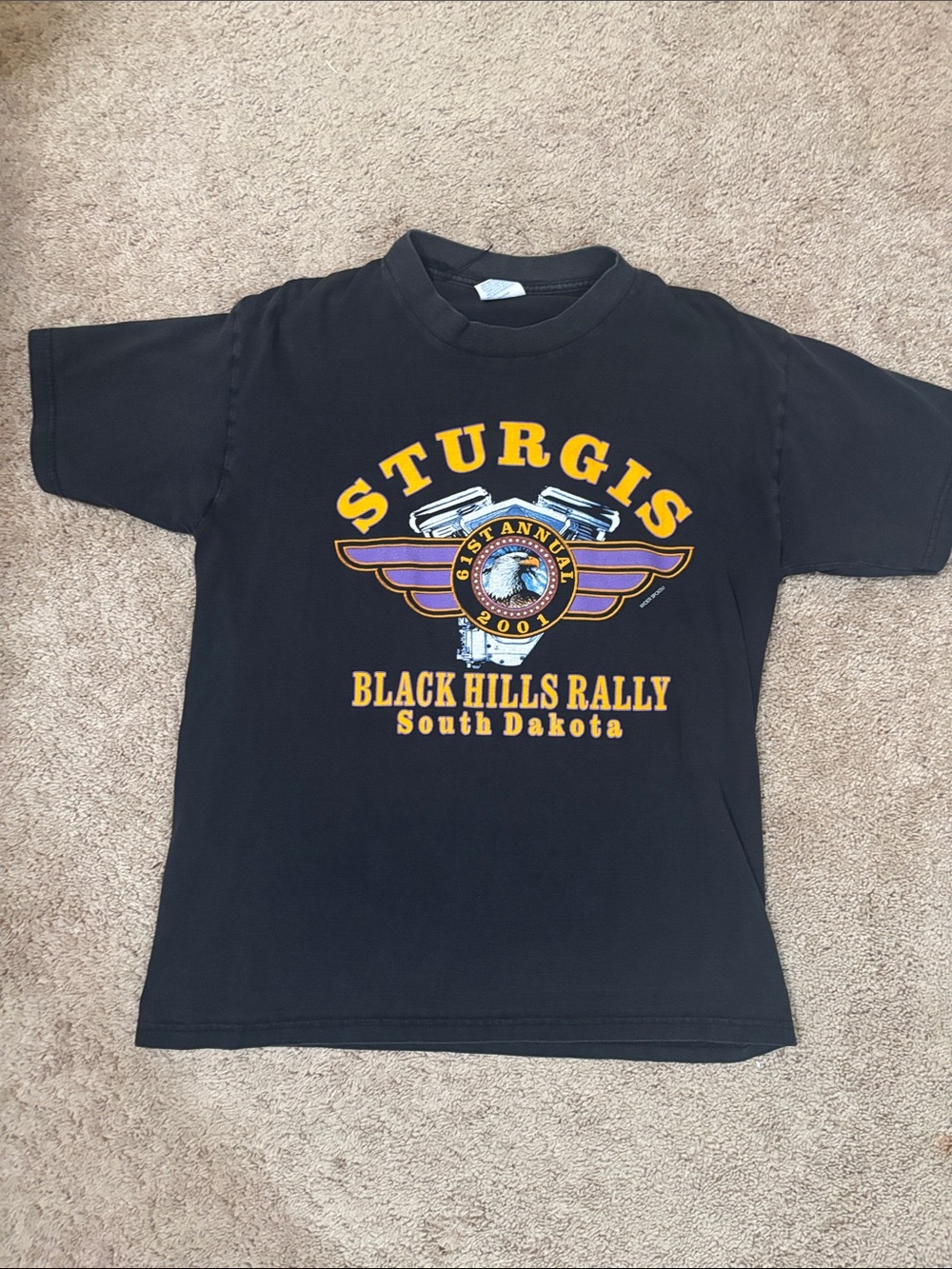 Harley-Davidson Sturgis Black Tee with Yellow & Purple Rally Graphic